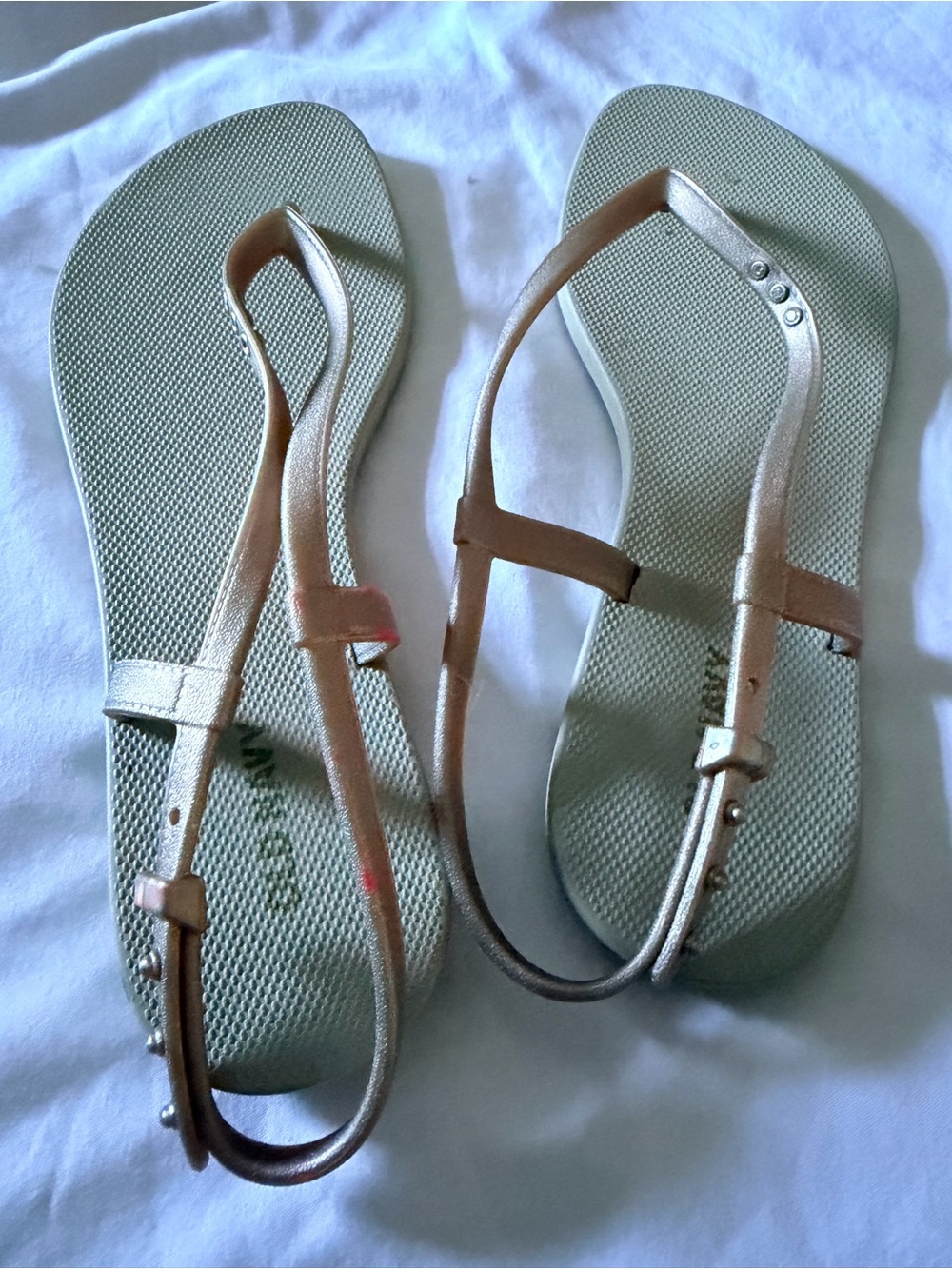 Old Navy Rose Gold T-Strap Sandals